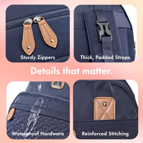 Image of Dikaslon Diaper Bag Backpack with Portable Changing Pad, Pacifier Case and Stroller Straps, Large Unisex Baby Bags for Boys Girls, Multipurpose Travel Back Pack Moms Dads, Navy Blue
