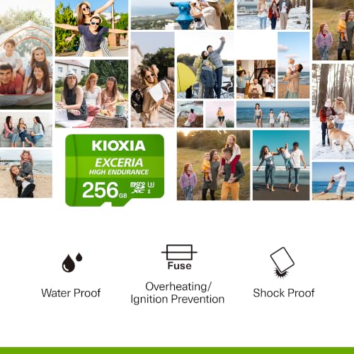 Image of KIOXIA EXCERIA HIGH Endurance G2 256GB microSDXC /Micro SD Card for Dash Cam, CCTV & Surveillance - C10, U3, V30, 4K UHD, Made in Japan | 100MB /s Read, 50MB /s Write | 3-Yr Warranty