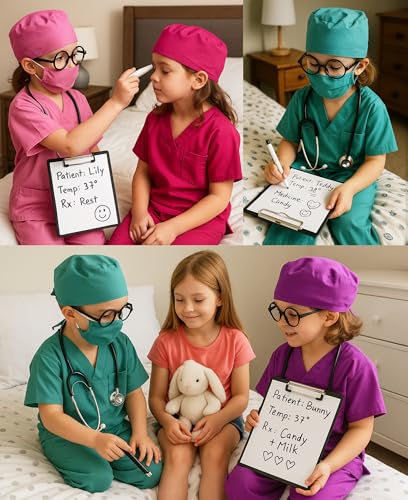 Disfraz de doctor para niños y niñas 9 piezas miniatura 2