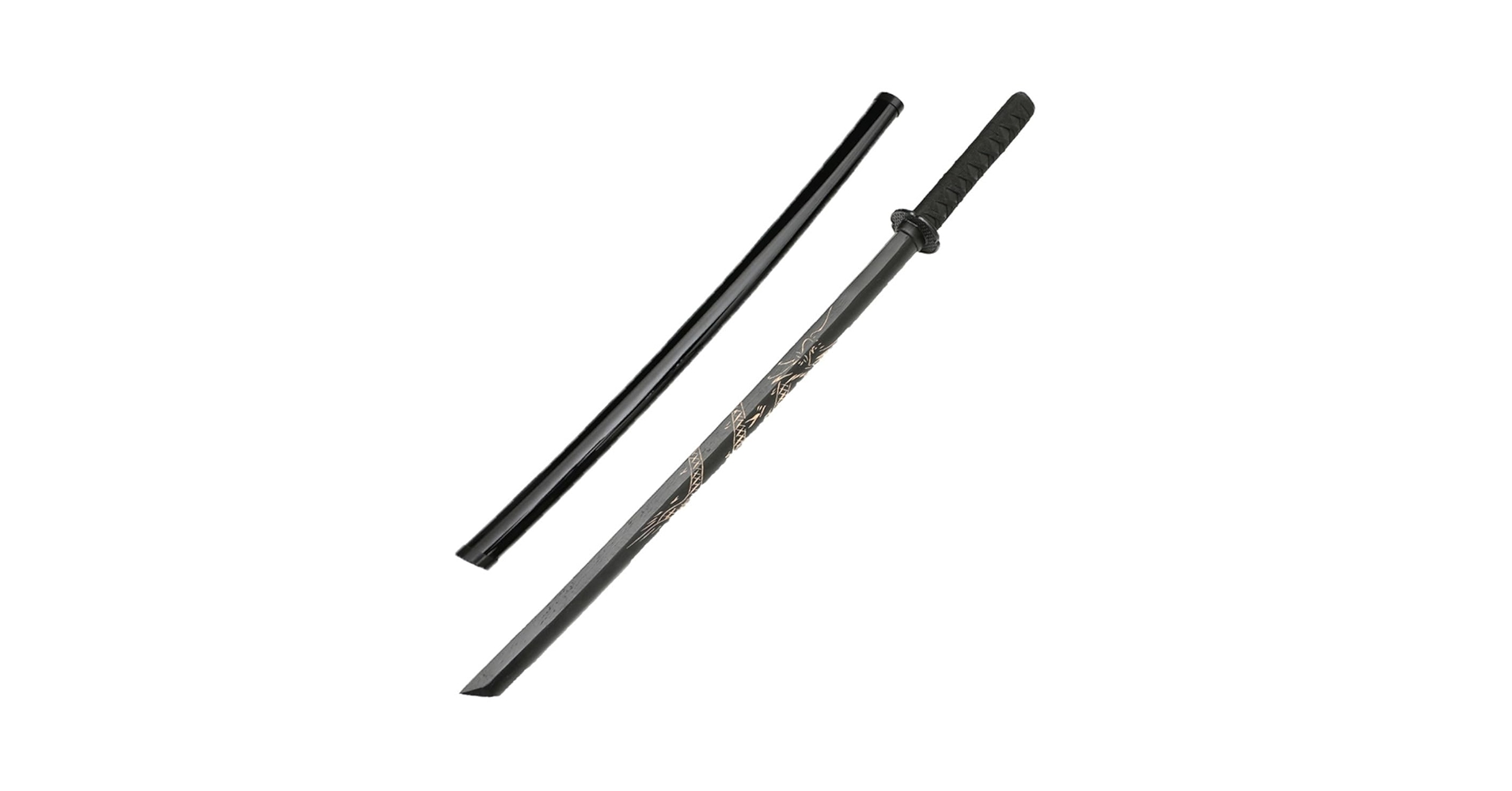 Amazon | 木刀 護身用 黒 大刀 素振り 居合道 黒刀 鍔付き 稽古