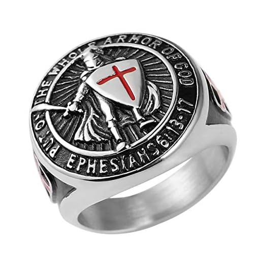 HZMAN Men's Stainless Steel Templar Ring