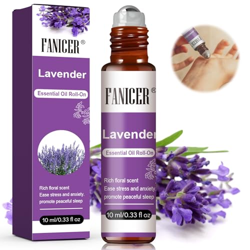 10ML Roll On Aceite Esencia, Aromatic for Diffuser,Fragancia para el Hogar, Adecuado para Uso en la Piel, Relajante，massaggio,Regalo de Aceite Esencial de Perfume-Lavanda ﻿