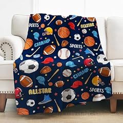 Sports Balls Blanket Blue