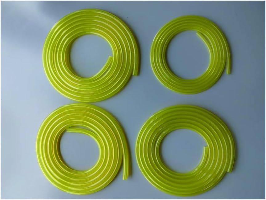 4 Sizes Premium Gas Fuel Line Hose Tubing 4 ft Each, For Small Engine，Poulan, Craftman，String Trimmer Chainsaw Blower Lawn Mower and other Power Tools-Fit Most Brands. (Yellow 4PC 16ft).