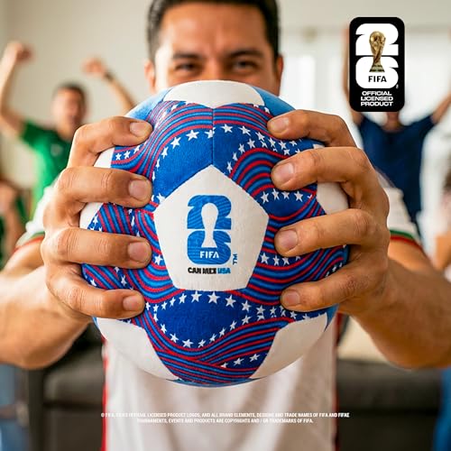 Image of Jazwares FIFA World Cup 2026 USA 9-Inch Plush Soccer Ball - Soft, Collectible World Cup Plush Toy - National Team Stars and Stripes Design - Ages 3+