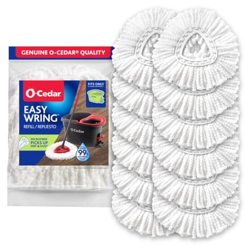 Image of O-Cedar EasyWring Spin Mop Head Replacement (Pack of 12) | Machine Washable | Reusable | Microfiber Refill | Packaging May Vary