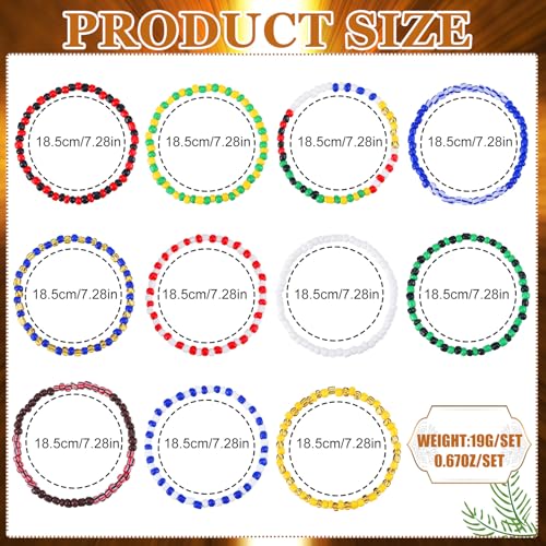 11 Pcs Ilde Pulseras Santeria Handmade Unisex Stretch Bracelet Tobillera Iyawo Babablawo Orula Shango Obatala Eleggua Ogun Ochosi Oshun Yemaya Oya San Seven African Powers2