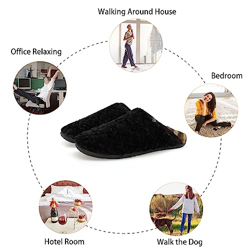Image of Spesoul Fuzzy House Slippers for Women Men Indoor Closed Back Lightweight Cozy Faux Furry Lining Barefoot House Shoes Slipper Socks for Bedroom Home Office Yoga Outdoor Walking Shoes