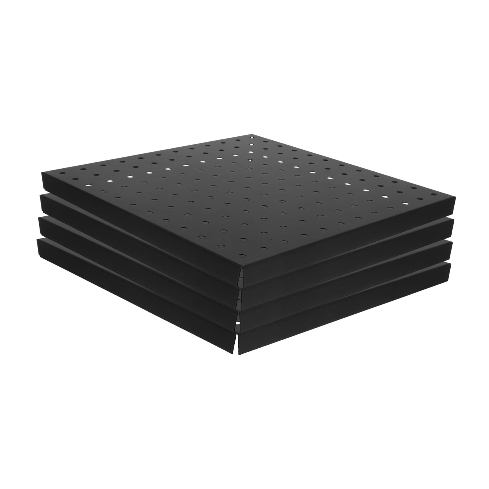 4piezas Tablero Perforado de Alta Resistencia Metal Negro para Organizador de Herramientas Garaje Cocina Oficina Almacenamiento de Pared