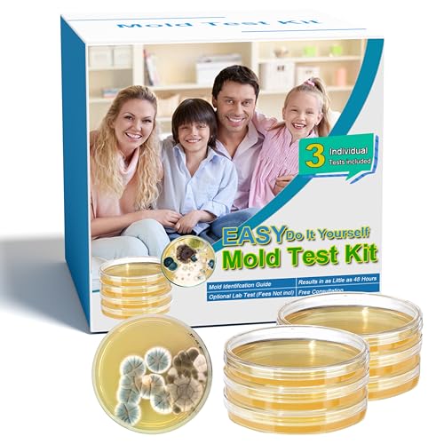 Mold Test Kit for Home- DIY Mold Detector for Home, 3 at Home Mold Air Test Kits - Test HVAC? Home Surfaces?Indoor Air Quality, Easy Black Mold Testing Kit Includes Detailed Mold Identification Guide