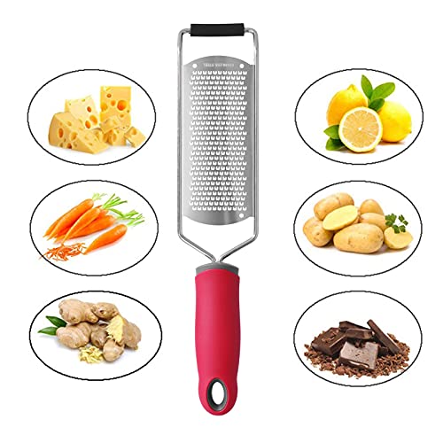 Rallador de queso multifuncional acero inoxidable rojo miniatura 6