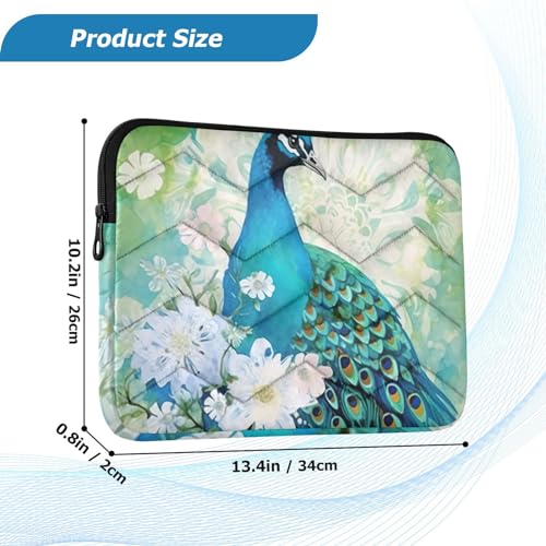 Funda para portátil 13-14 pulgadas impermeable con diseño pavo real miniatura 3