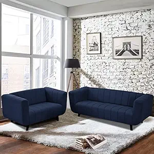 CASASTYLE Revive 5 Seater Fabric 3+2 Sofa Set (Blue)