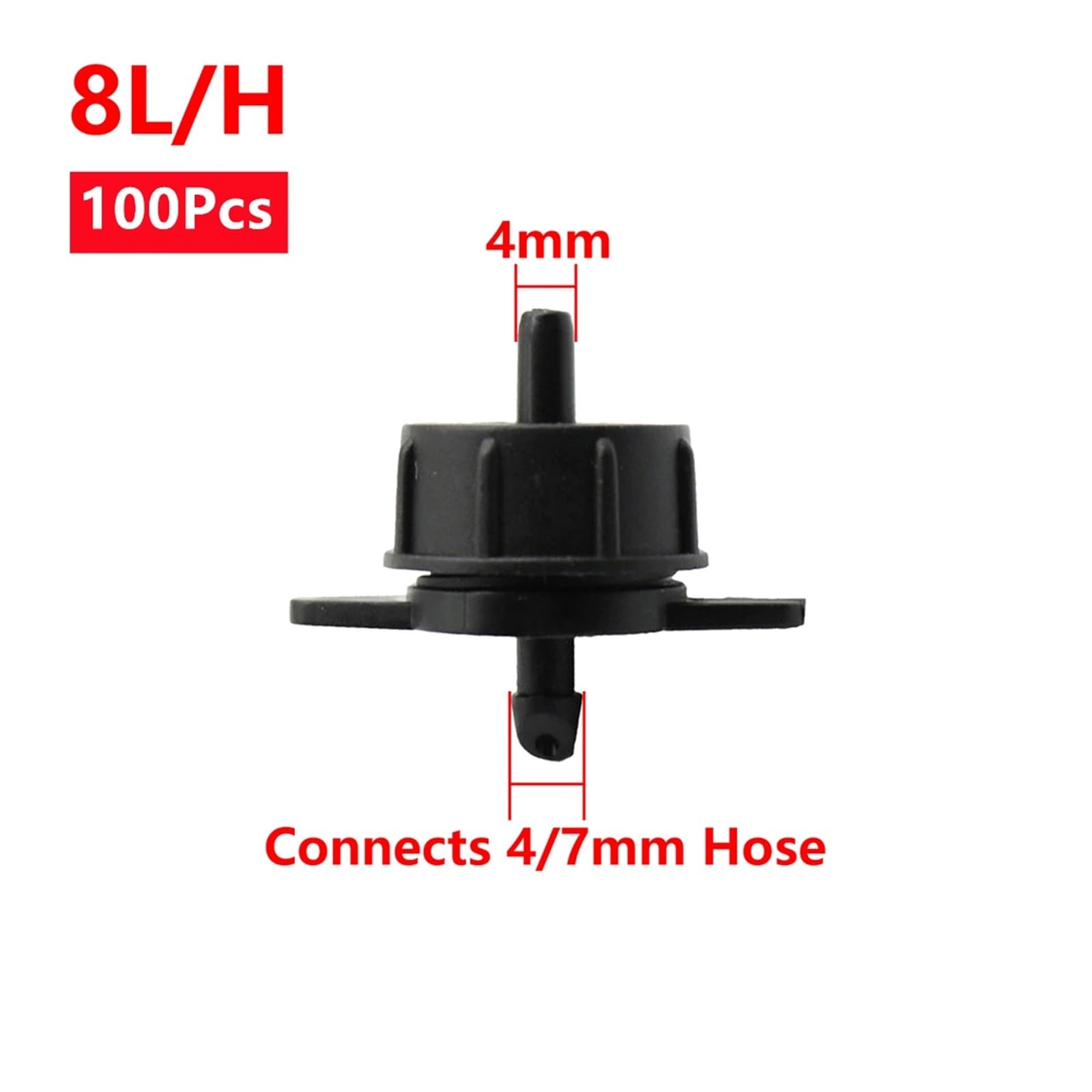 Accesorios for de riego por goteo jardín, gotero compensado presión 2L/4L/8L, estabilizador flujo desmontable/lavable, 20/50/100 Uds(100Pcs 8L)