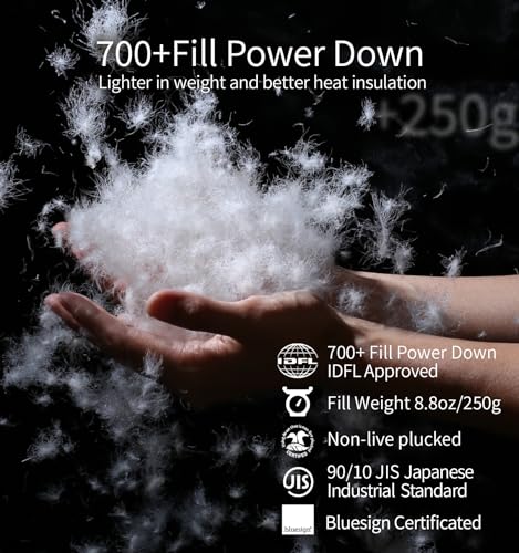 Litume Ultra Compact Bolsa de Dormir de Plumón, 700 Fill Power, Ligera y Compacta para 3 Temporadas, Combinable Doble para Mochilero, Camping y Senderismo miniatura 4