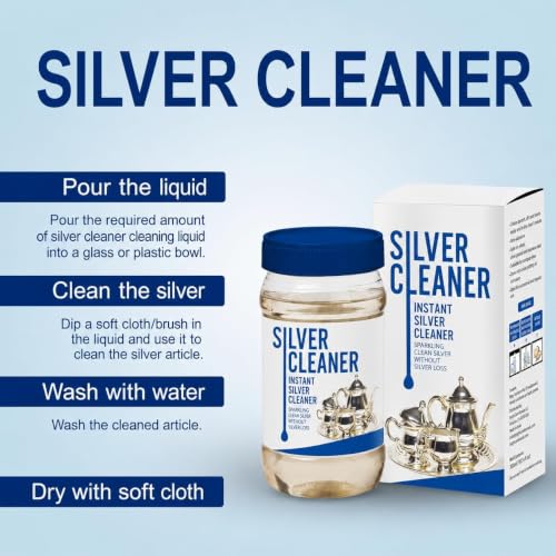 Image of Silver Deep Cleaner Liquid Tarnish Remover for Jewellery & UtensilsSilver Deep Cleaner Liquid - Fast Acting Tarnish Remover for Jewellery, Pooja Items & Utensils Instant Sparkling Clean (PACK OF 1)