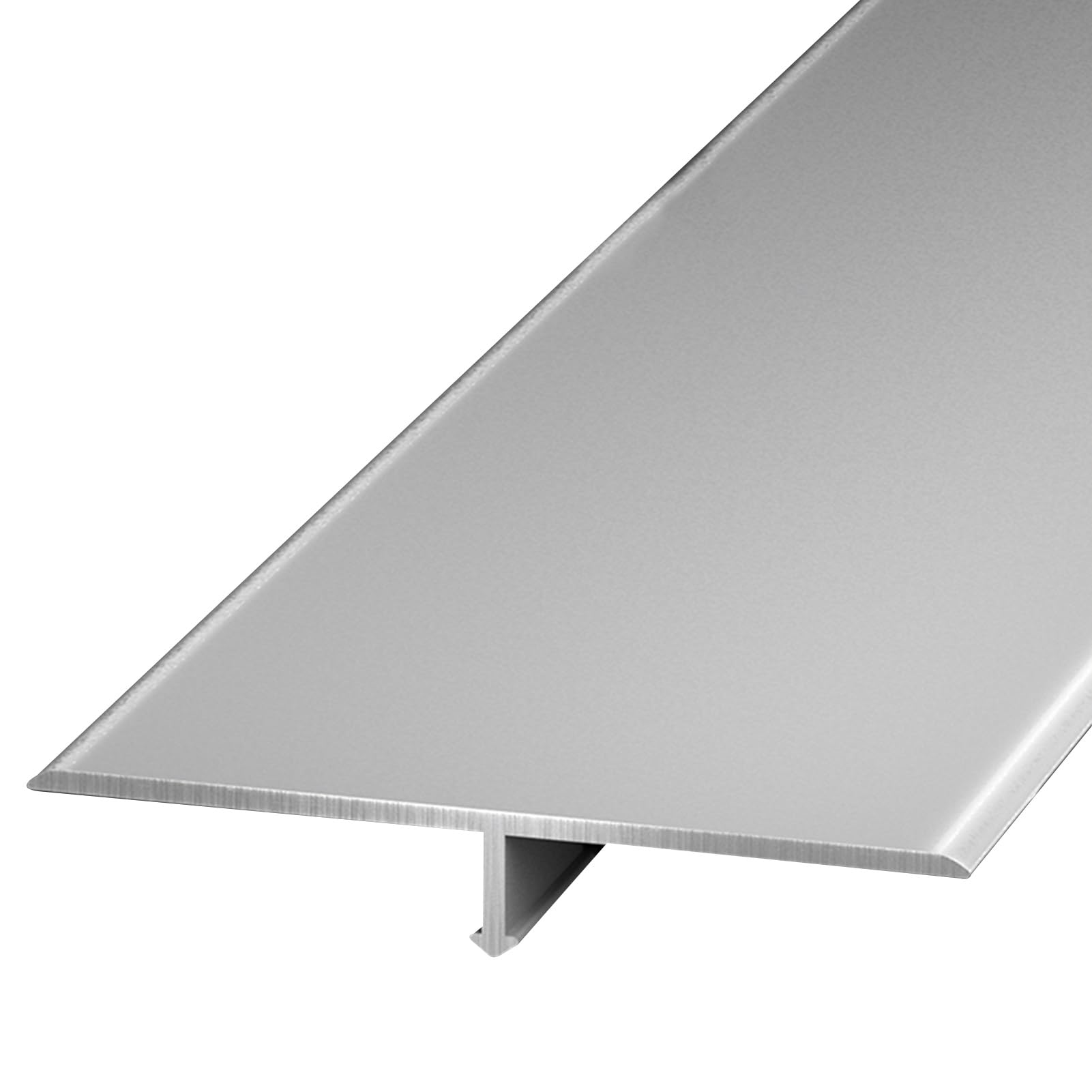 3Pcs Floor Transition Strip Threshold Strip, 35.4" Flat T Molding Divider Bar, Tile to Vinyl Edge Trim Strips, Metal Floor Joining Strips(Silver)