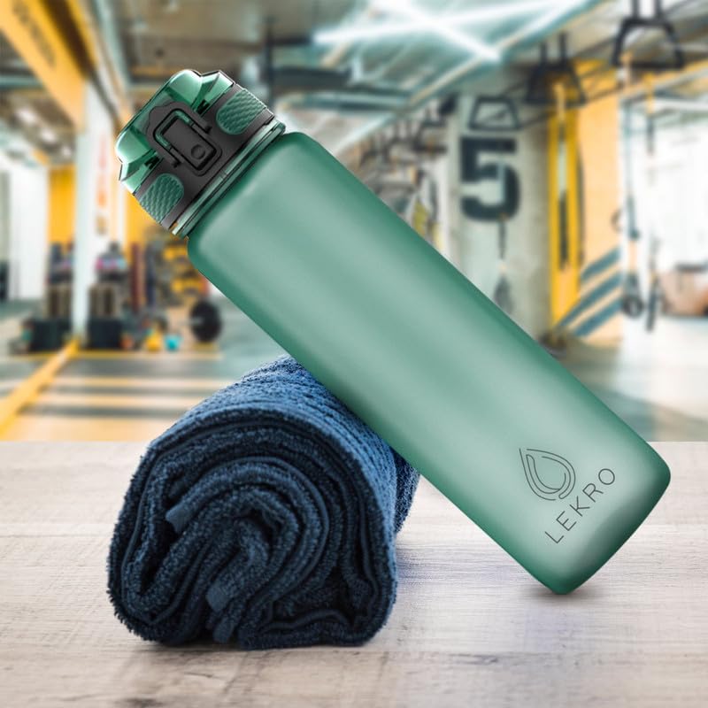Bouteille d'eau pour boire plus au quotidien bouteille de motivation 1L verte - 7