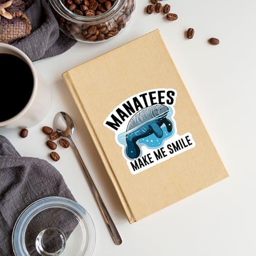 Image of Manatee Sticker 8 Pcs (Large Size) Vinyl Stickers Laptop Waterproof Decal for Car Bumper Water Bottle Notebook Luggage Window Funny Party Birthday Decorations - Size 4 Inches