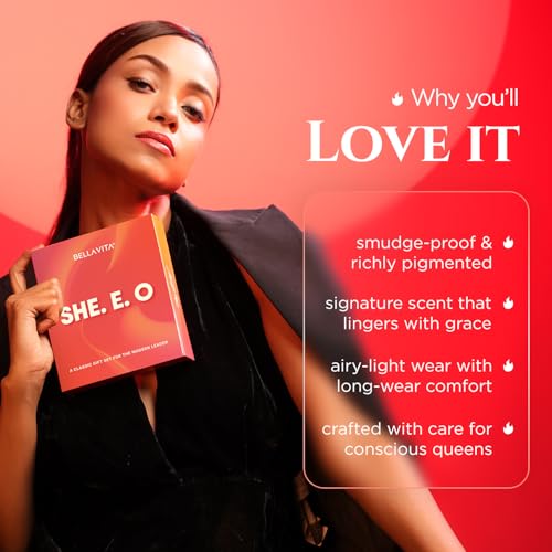 Image of BELLAVITA SHE.E.O Gift Set | Highly Pigmented, Fast-Drying, Transfer-Resistant Formula | Lightweight Soft-Focus Finish | Clean Beauty | Paraben & Sulfate-Free | For All Indian Skin Tones