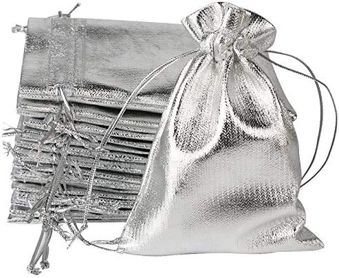 foil drawstring gift bolsas