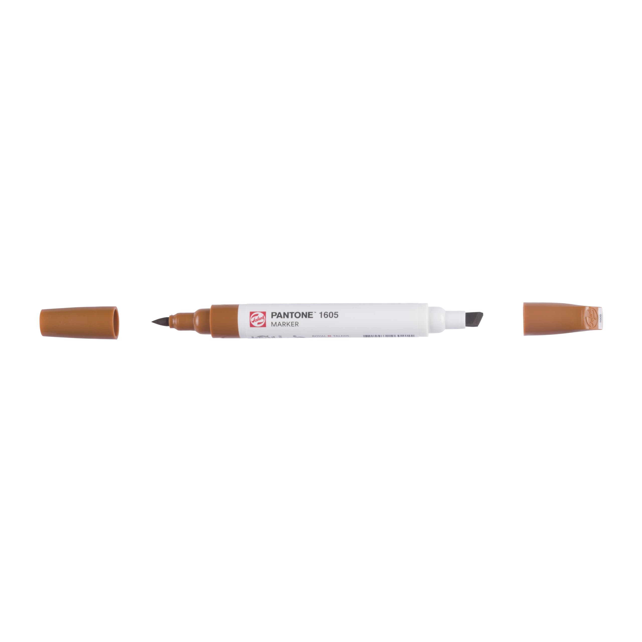 Talens | Pantone Marker 1605 | Dual-Tip Pen with Brush and Chisel Nib | Water-Based, Pigmented Ink in 108 Pantone Colors