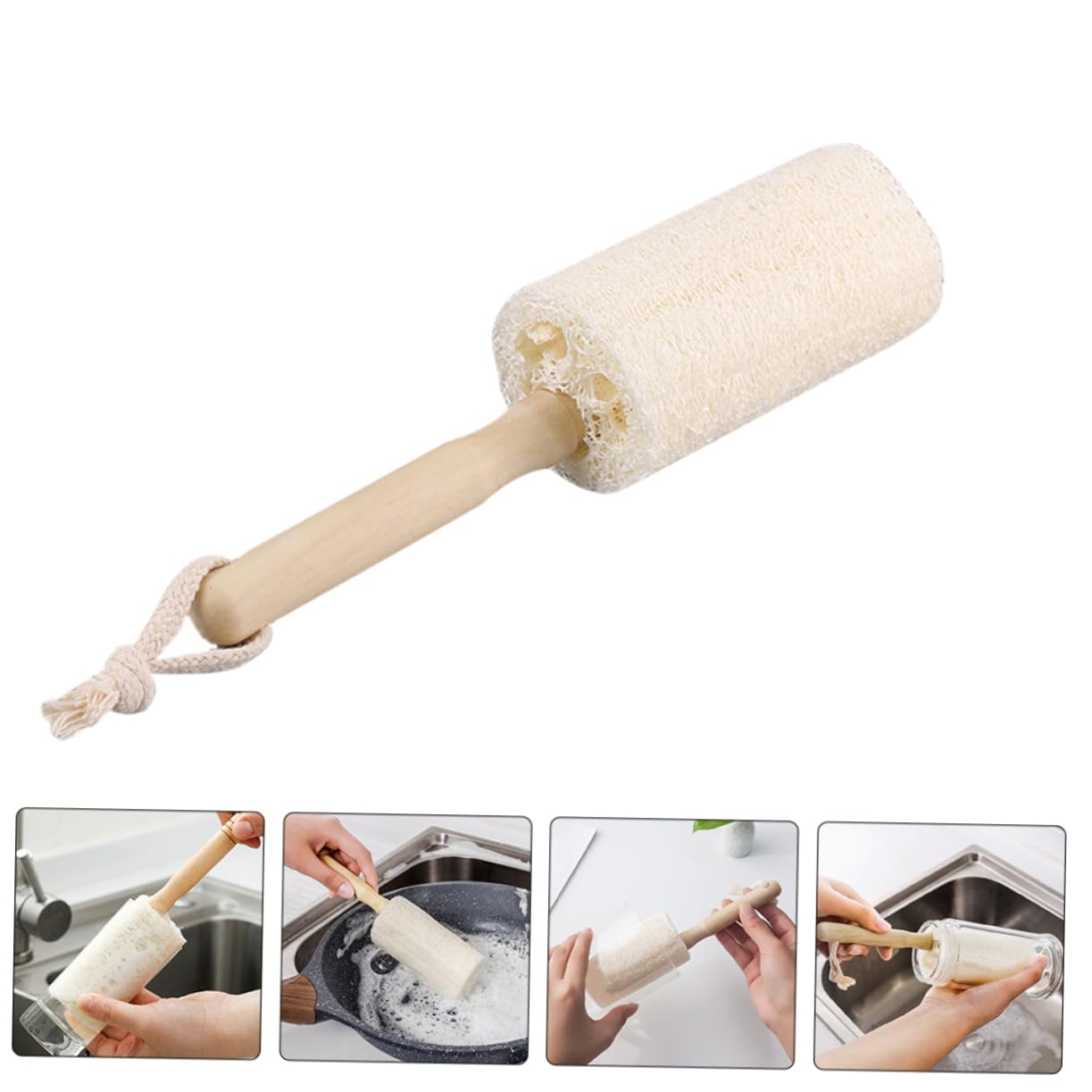 PRETYZOOM Lot De 5 Brosses De Nettoyage pour Tasses avec Manche en Bois pour Bouteilles Deau Et Ustensiles De Cuisine (3 Pièces X 5)