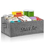 6 Fächern Süßigkeiten Aufbewahrungsbox, Snack Aufbewahrungsbox, Snack-Organizer aus Stoff mit Griff, Snackbar, Geeignet für Küche und Wohnzimmer zur Aufbewahrung von Snacks und Spielzeug(Grau)