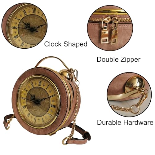 Image of Women PVC Clock Shaped Handbag Crossbody Shoulder Bag Clock Purse