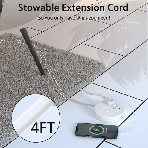 Extensión DYZYCLICAL modelo QH960-CU con 3 tomas, cable de 1.2 m, 3 puertos USB (2 USB C), 125V y 13A miniatura 5