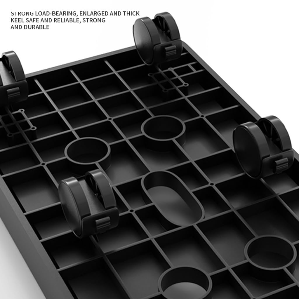 Computer Tower Stand, Desktop Computer Stand with 6 Lockable Wheels, 2-Tier CPU Holder Cart For Home Office (Color : Negro, S : 45.5 * 22.5 * 69cm)
