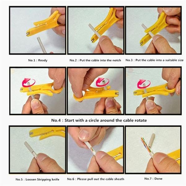 Image of ComTech RJ45 PassThrough Crimping Tool for Ethernet Lan network cable Crimper with Wire Stripper,Cutter for Cat5, Cat5e, Cat6 ModularPlug for RJ11 RJ12 RJ45 Connectors plier hand tool