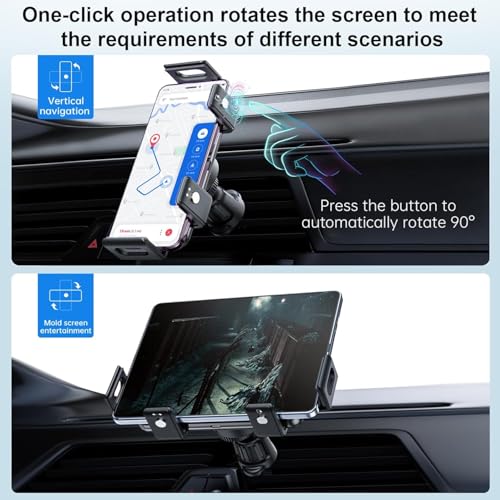 Image of SEVENAIRE Z1 Wireless Car Charger Mount, Auto-Clamping 15W Dual Coil One-Touch 90 Rotatable Car Phone Holder Wireless Charger for Galaxy Z Fold 7 /6 /5 /4, Z Flip, Galaxy S Series, iPhone, Pixel & More