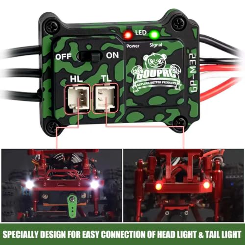 Discover the Power of GP M32 30A Brushless ESC with Head and Tail Light Ports for SCX24 SCX30 TRX4M - Image 4