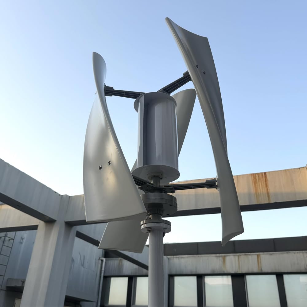 800W Windkraftanlage Vertikal 12V 24V 48V Windturbine mit MPPT Laderegler Windgenerator für Heimgebrauch Windräder (48V mit MPPT regler)