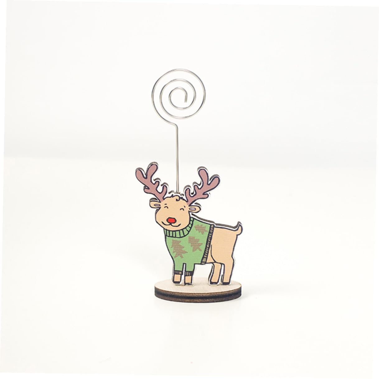 INOOMP Porta Memo Natalizio in Metallo e Legno 20 Pezzi con Design Cartone Animato per Supporto Segnaposto Tavolo Matrimonio e Decorazioni Feste Stili multipli