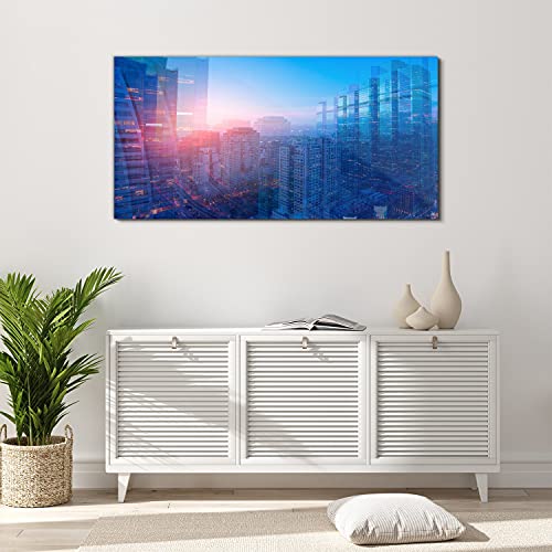 Image sur verre 120x60cm City abstraction pour salon - 4