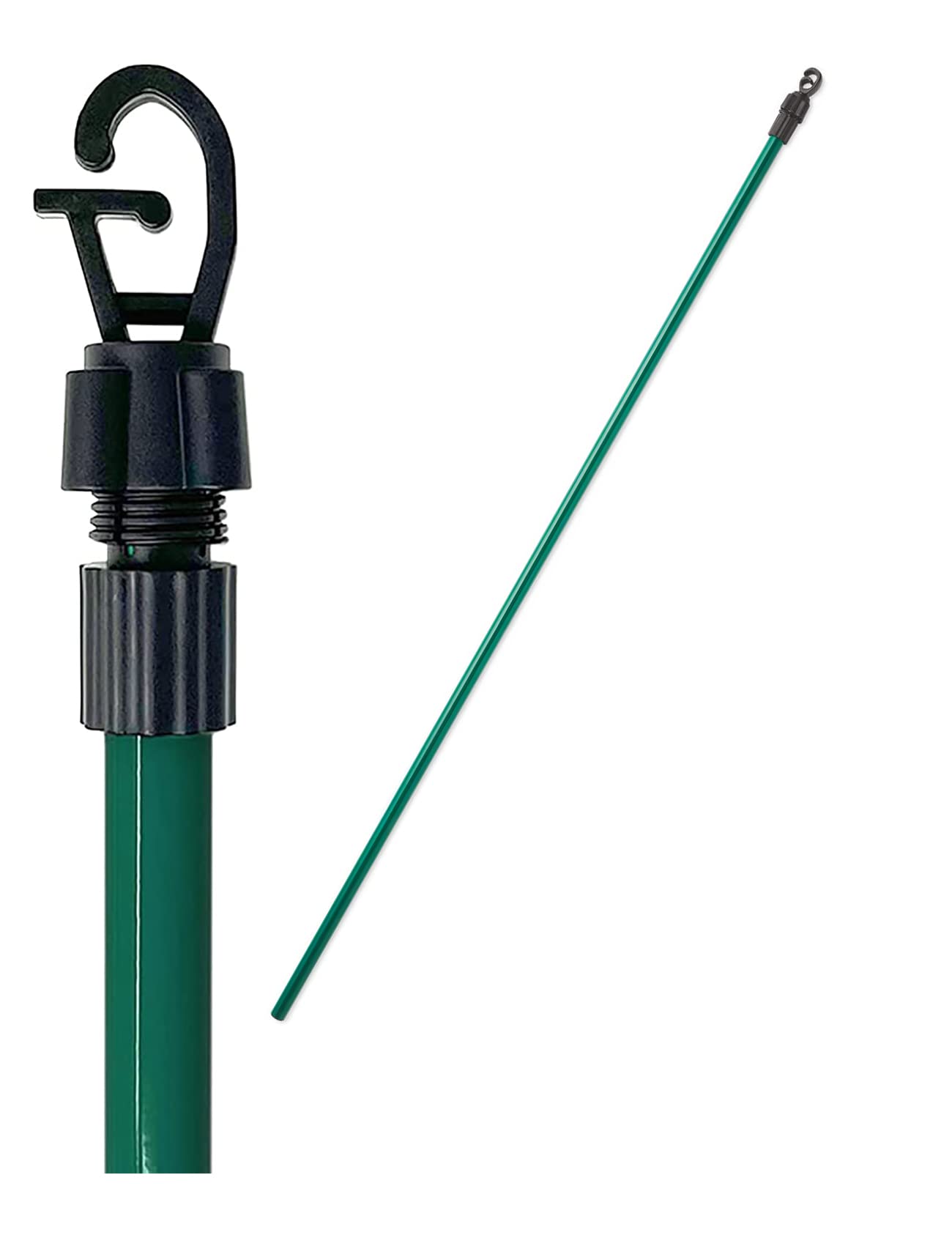 2.2 Meter Washing Line Prop, Twist Nut Lock, Galvanised Metal, Powder Coated, Extendable Telescopic Pole for Cloths Laundry Line Support (1)