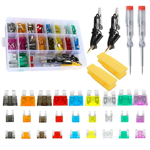 Tioollev 306PCS Car Fuses Assortment Kit Mixed Vehicle Blade Standard & Mini & Low Profile Mini Fuse (2A 5A 7.5A 10A 15A 20A 25A 30A 35A) Replacement Accessories for RV Truck Auto (306PCS)