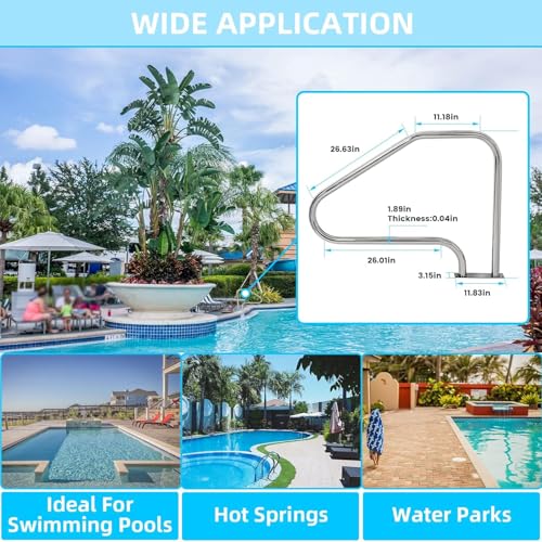 Barandal para piscina universal KUAFU acero inoxidable miniatura 2