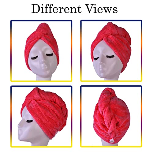 Image of Urbane Home Hair Wrapper|Hair-Drying Bathrobe Turban Towel|Stretchy Microfiber Quick Absorbent Hair Dry Salon Towel,Pack of 2 (White)