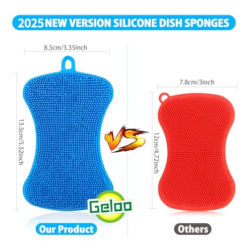 Geloo Silicone Sponge 3-Pack — Soft Bristle Scrubbers — view 2