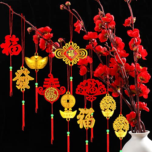 Mixweer-72-Pieces-Chinese-New-Year-Decorations-Red-Chinese-Knot-Pendant-Traditional-Spring-Festival-Decoration-Hanging-Lunar-New-Year-Decor-Lucky-Fu-Pendants-for-Home-Tree-Car-OrnamentsStylish Mixweer 72 Pieces Chinese New Year Decorations Red Chinese Knot Pendant Traditional Spring Festival Decoration Hanging Lunar New Year Decor Lucky Fu Pendants for Home Tree Car OrnamentsStylish