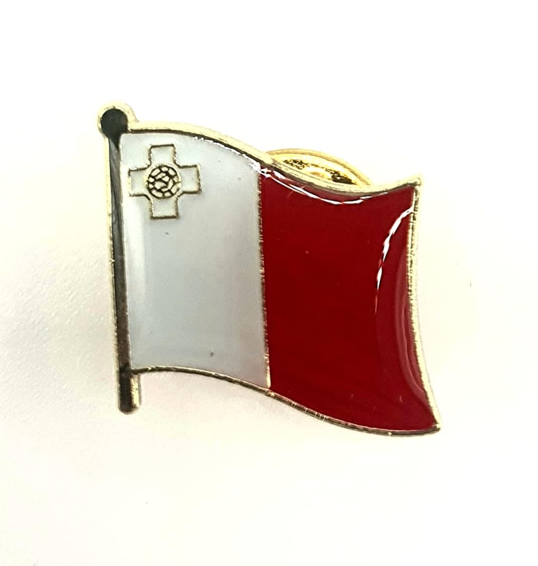 Malta maltańska metalowa emalia flaga państwa przypinka odznaka, Metal