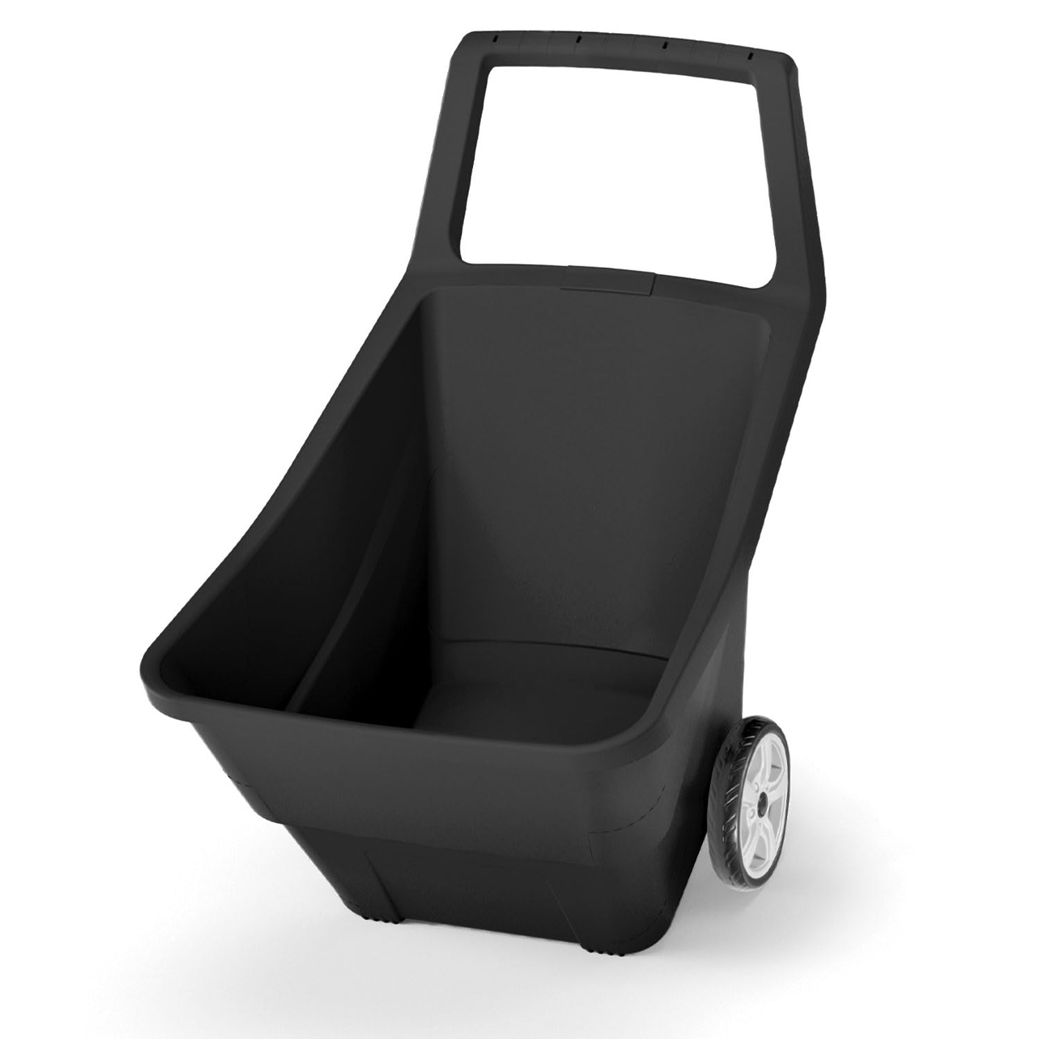 Carretilla de jardín Load&Go | Capacidad 95 litros | 57 x 84 x 92,5 cm | de plástico | negra | Dos ruedas reforzadas de goma | para transporte de materiales y trabajos de mantenimiento | Estructura