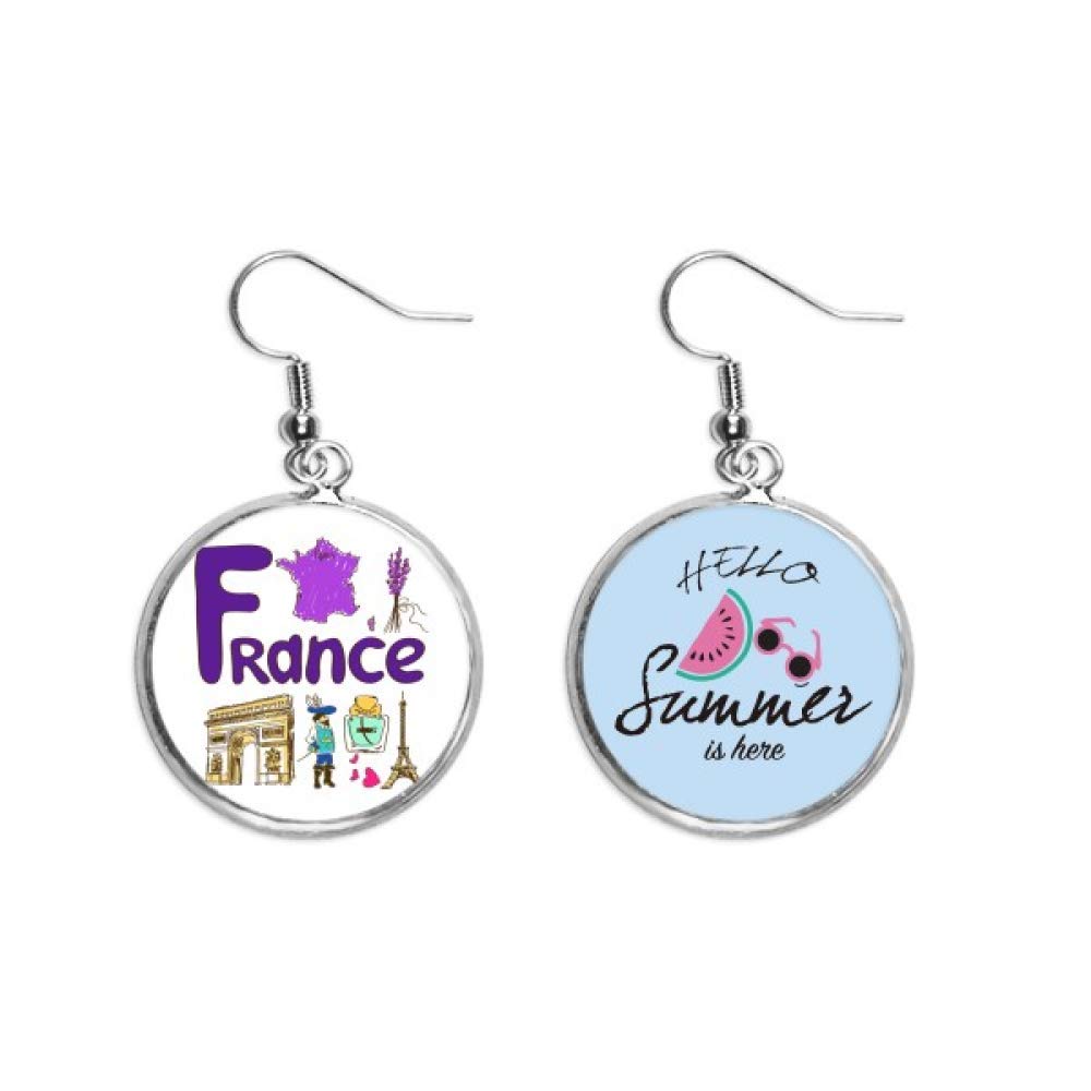 Pendientes de sandía estilo símbolo nacional de Francia 5