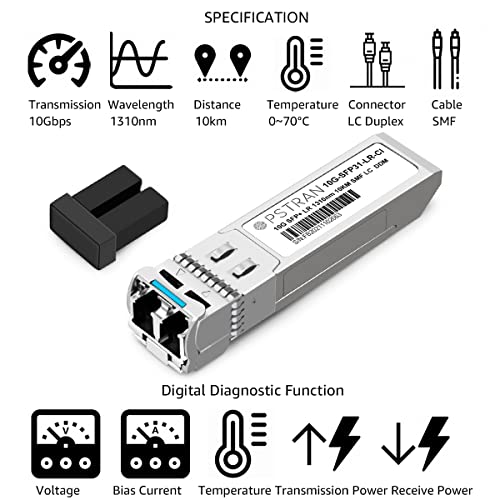 Image of 10GBASE-LR SFP+ Optical Transceiver Module Compatible with Cisco SFP-10G-LR SFP-10G-LR-S SFP-10G-LR-X 10G SFP+ LR 1310nm 10km DDM Duplex LC SMF