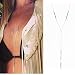 UdobuySilver Y Shaped Necklace Bohemia Bikini Turquoise Beads Feather Pendand Tassel Chain Long Necklace