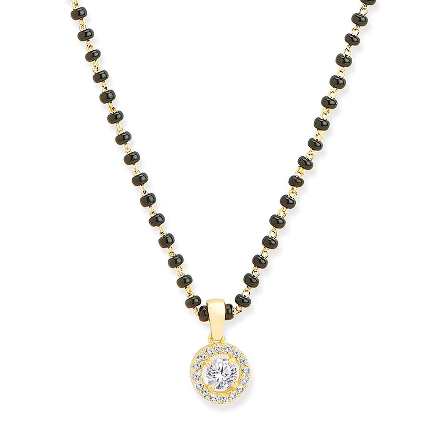 Soni Jewellery Stylish Pendant Necklace Black Beads Mangalsutra For Women With Extendable Chain (B0C3MWF9HX) Amazon Price History, Amazon Price Tracker