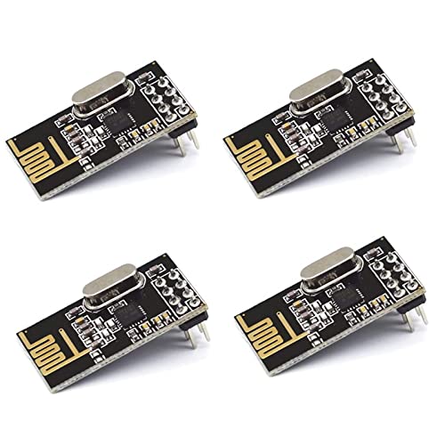 2.4 GHz Wireless RF Transceiver Module, DIP-8, 5mW, 7dBm, 150~240 m, PCB Antenna, Compatible with nRF24L01+, Pack of 4
